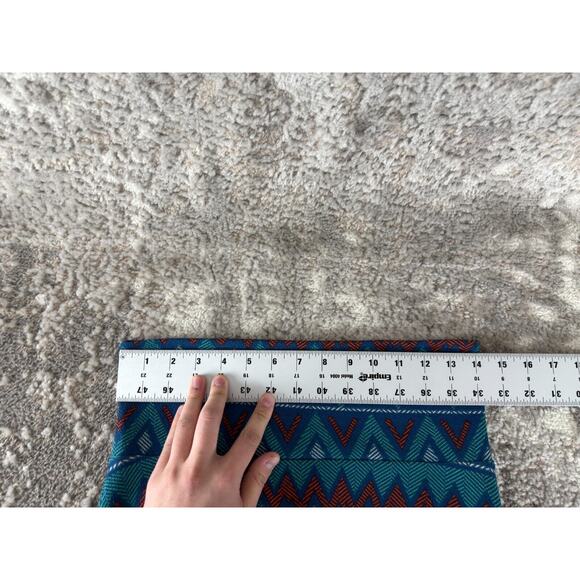 LuLaRoe Size M Azure Skirt Knee Length Southwest Blue Jade Orange Stretch Aztec - Picture 4 of 7